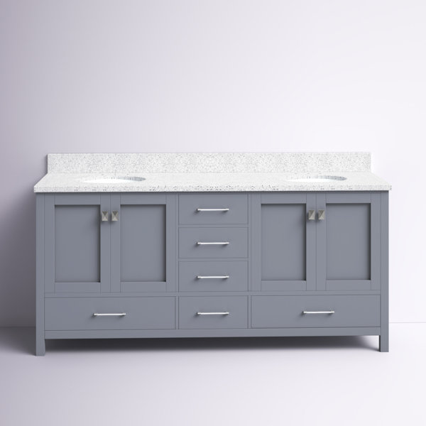 Etta Avenue™ Taya 72'' Freestanding Double Bathroom Vanity with Quartz